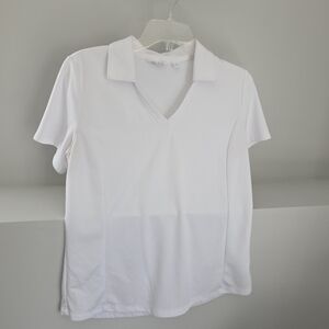 Lady Hagen White Short Sleeve Polo Shirt